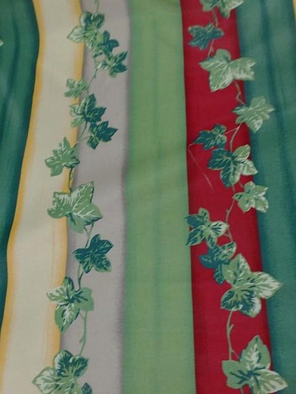 Satin coton raye feuilles de lierre 7 