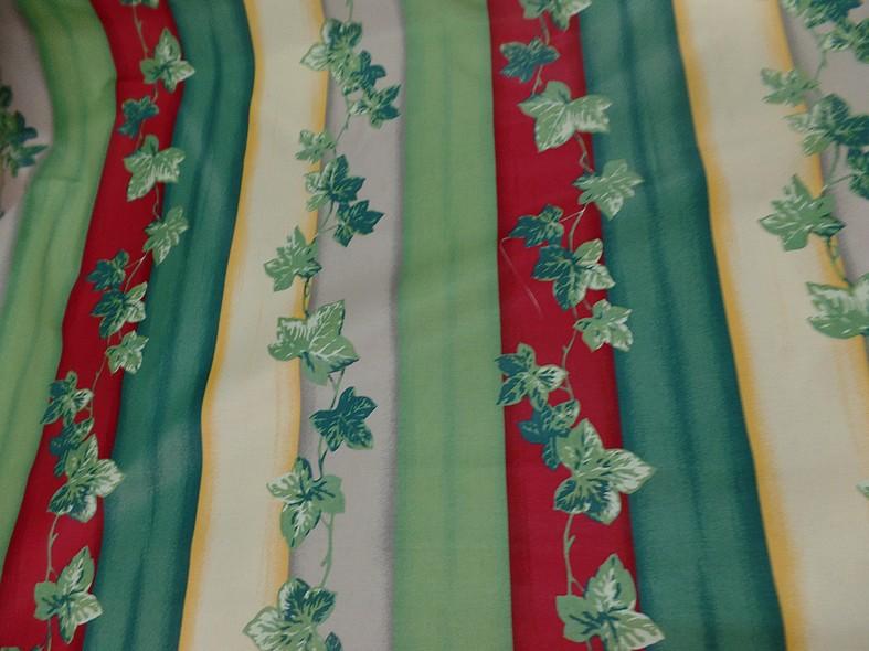 Satin coton raye feuilles de lierre 7