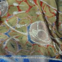 Satin coton viscose motif patchwork kaki ocre bleu bordeaux 6 