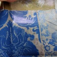 Satin coton viscose motif patchwork kaki ocre bleu bordeaux 7 