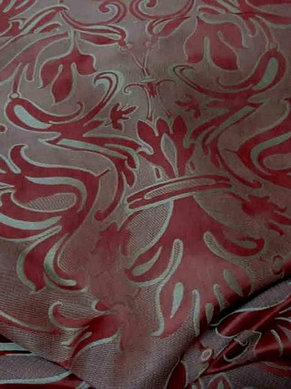 Satin d ameublement damas classique brique et beige 3 
