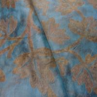 Satin damasse imprime bleu dore 6 3 