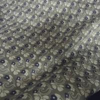 Satin de coton bleuets sur fond gris 2