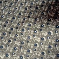 Satin de coton bleuets sur fond gris 6