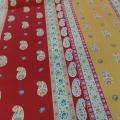 Satin de coton epais raye jaune moutarde rouge provencal 3