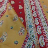 Satin de coton epais raye jaune moutarde rouge provencal 5