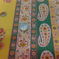 Satin de coton epais raye jaune vert provencal 1 
