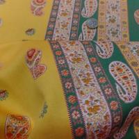 Satin de coton epais raye jaune vert provencal 2 