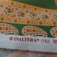 Satin de coton epais raye jaune vert provencal 4 
