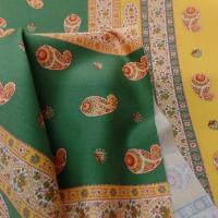 Satin de coton epais raye jaune vert provencal 5 