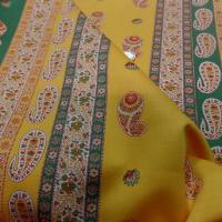 Satin de coton epais raye jaune vert provencal 6 