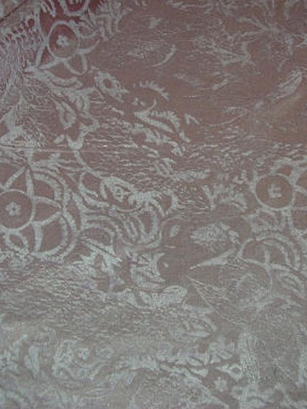 Satin de soie rose poudre applications velours ras 2 
