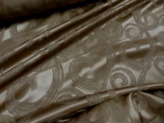 Satin façonné volutes damassés beige doré 3