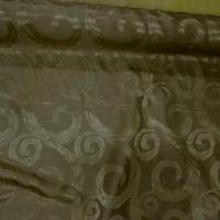Satin faconne volutes double face kaki dore b4