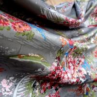 Satin fond gris motifs japonais 4 