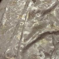 Satin jaquard beige cercles 1