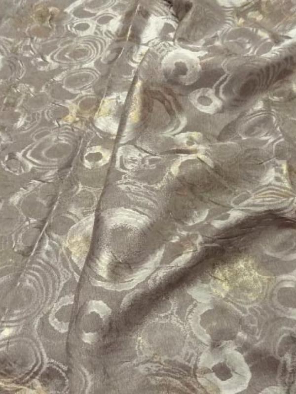 Satin jaquard beige cercles 1 