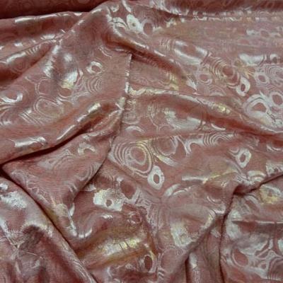 Satin jaquard saumon corail cercles 1 1 