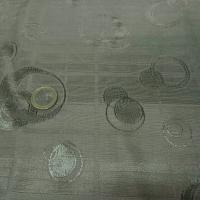 Satin kaki clair motifs anneaux cercle croissant 