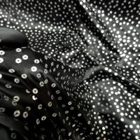Satin lycra noir a sequins teinte etain 3