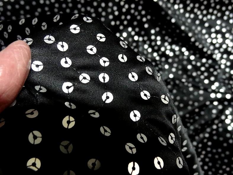 Satin lycra noir a sequins teinte etain 4