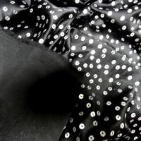 Satin lycra noir a sequins teinte etain 6