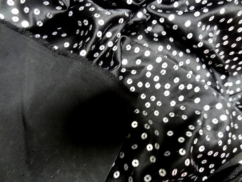 Satin lycra noir a sequins teinte etain 6