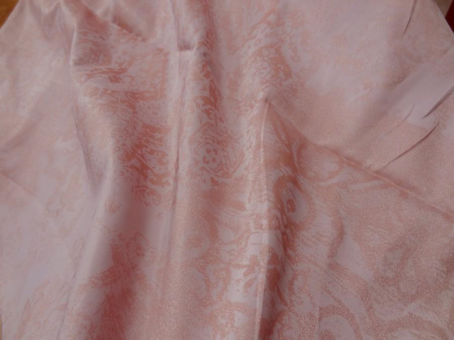 Satin lycra vieux rose fleuri 1