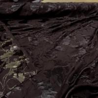 Satin marron double face froisse permanent devore 1