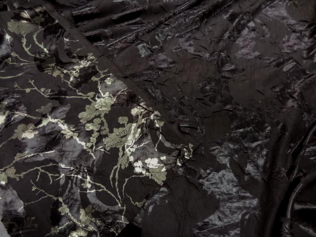 Satin marron double face froisse permanent devore 2