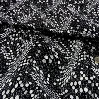 Satin noir imprime pois blanc effet d optique 3 