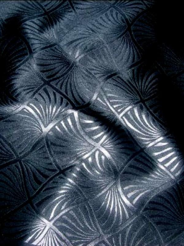 Satin noir lycra motifs japonais 1 