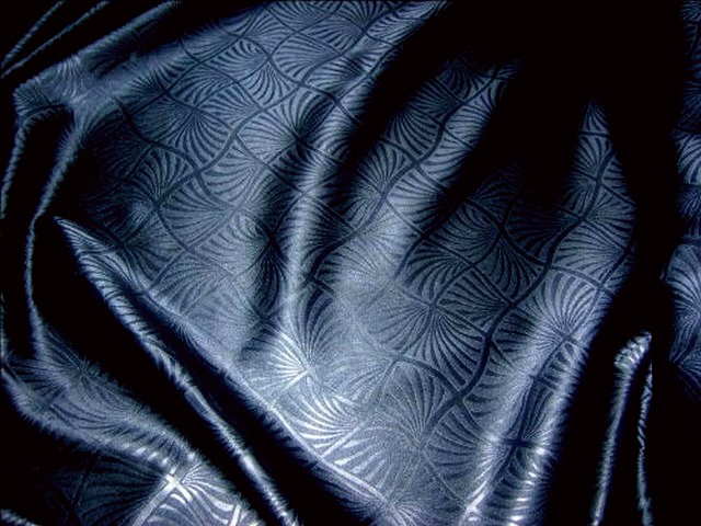 Satin noir lycra motifs japonais 3