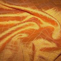 Satin orange clair motif quadrille 1