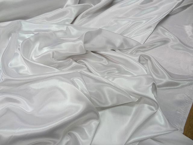 Satin polyester blanc 1 