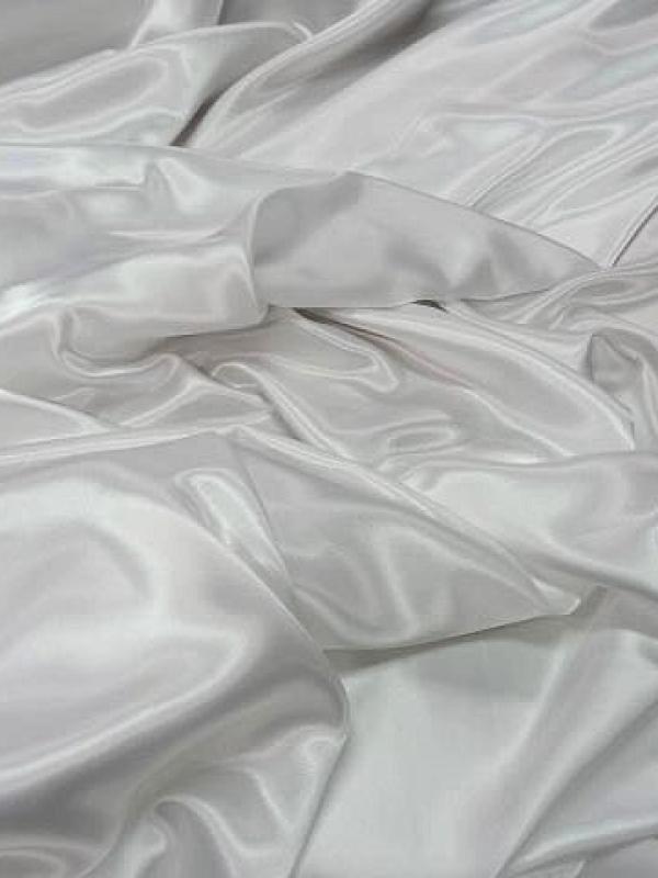 Satin polyester blanc 1 