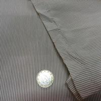 Satin polyester viscose blanc casse raye beige 1 