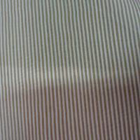 Satin polyester viscose blanc casse raye beige 3