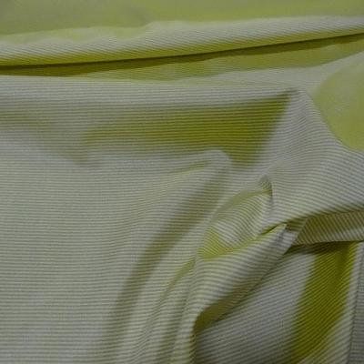 Satin polyester viscose jaune poussin raye gris 3 