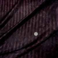 Satin prune aubergine fleurs rayures 1 