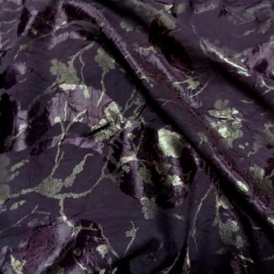 Satin violet double face froisse permanent devore 2