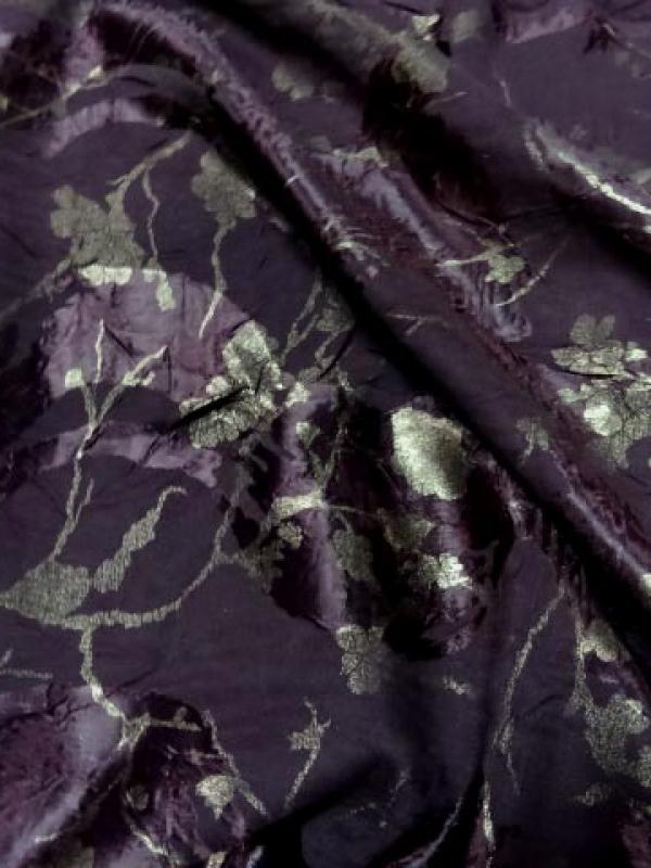 Satin violet double face froisse permanent devore 2
