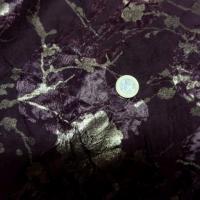 Satin violet double face froisse permanent devore 3