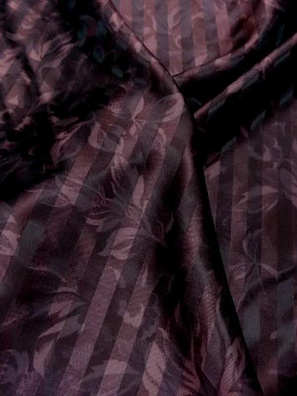 Satin prune et aubergine fleurs rayures 2 