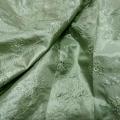 Satin vert amande brode de fleurs 1 