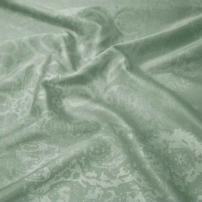 Satin vert de gris fleurs en impression 2 