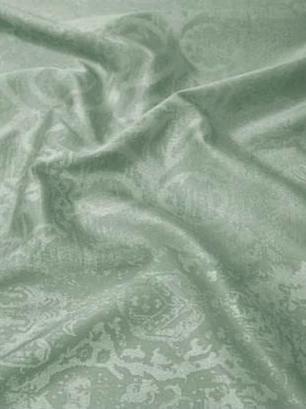 Satin vert de gris fleurs en impression 2 