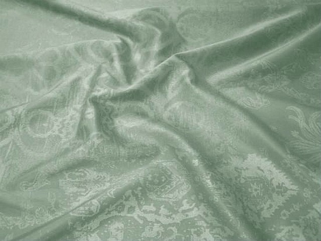 Satin vert de gris fleurs en impression 2