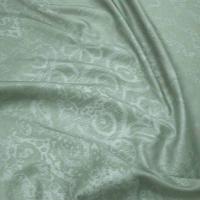 Satin vert de gris fleurs en impression 3