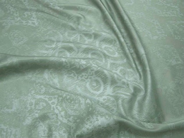 Satin vert de gris fleurs en impression 3